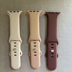 Trio of Silicone Watch Bands for Apple Watch